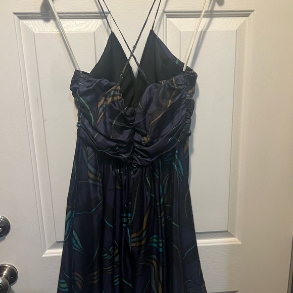V neck Haven silk spaghettini strap cocktail dress - Picture 7 of 10